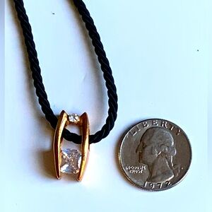 💎 Genuine Cubic Zirconia Gold Tone Pendant Necklace by Cookie Lee